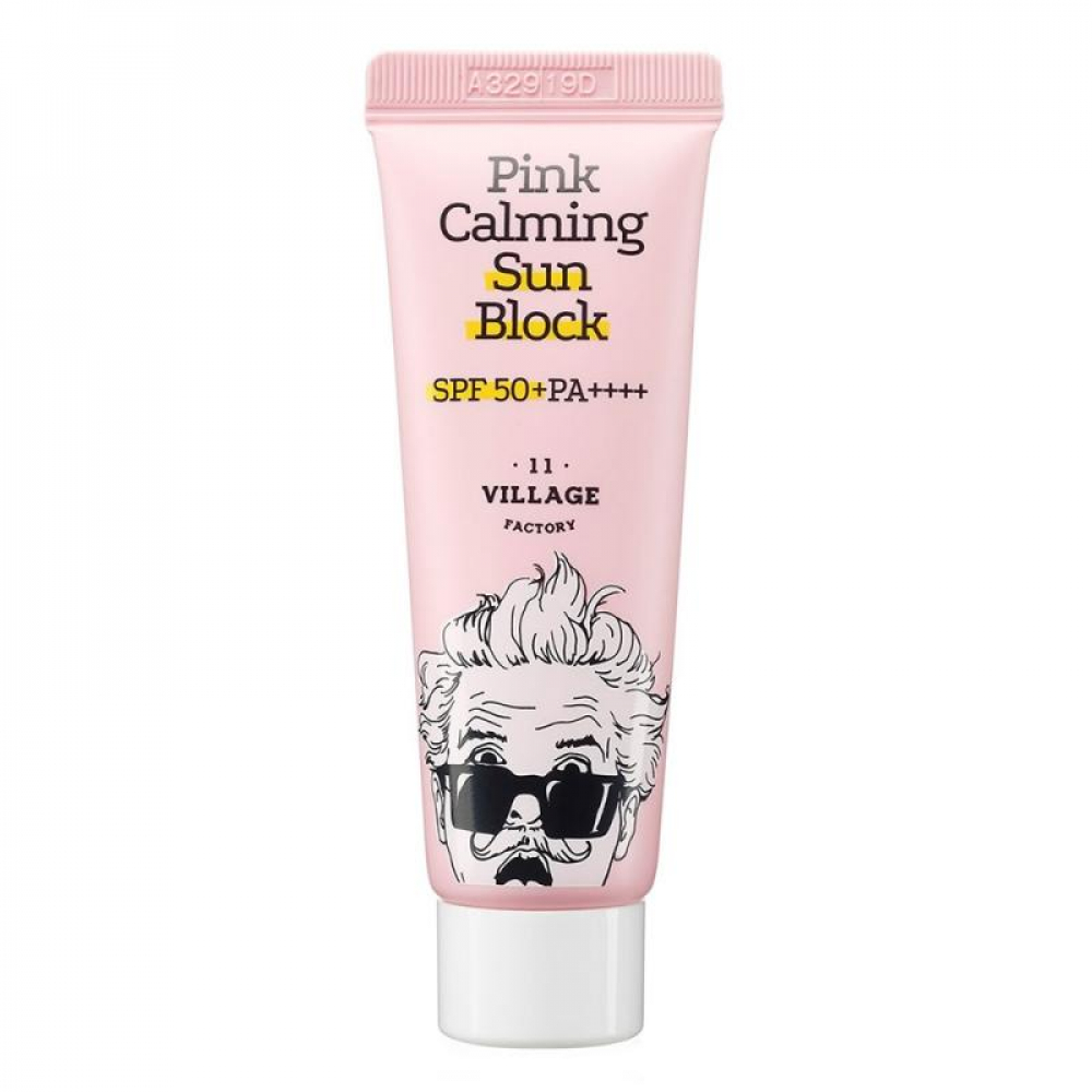 Успокаивающий солнцезащитный крем Village 11 Factory Pink Calming Sun Block SPF50+ PA++++ 25ml