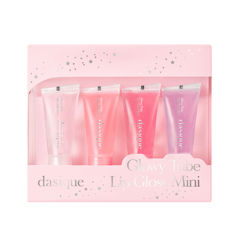 DASIQUE Glowy Tube Lip Gloss Mini Kit #1 Cool Лимитированный мини-набор глянцевых блесков 3,7г*4