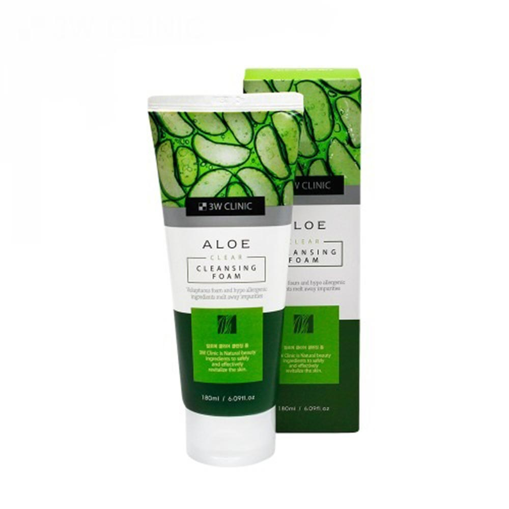 3W Clinic Aloe Clear Cleansing Foam Пенка для умывания с экстрактом алоэ 180ml