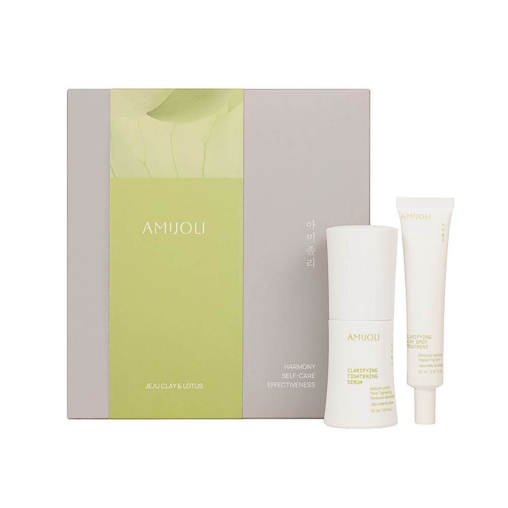 AMIJOLI Jeju Clay&Lotus Clarifying Набор: сыворотка для лица, гель для точеного применения 30ml+20ml