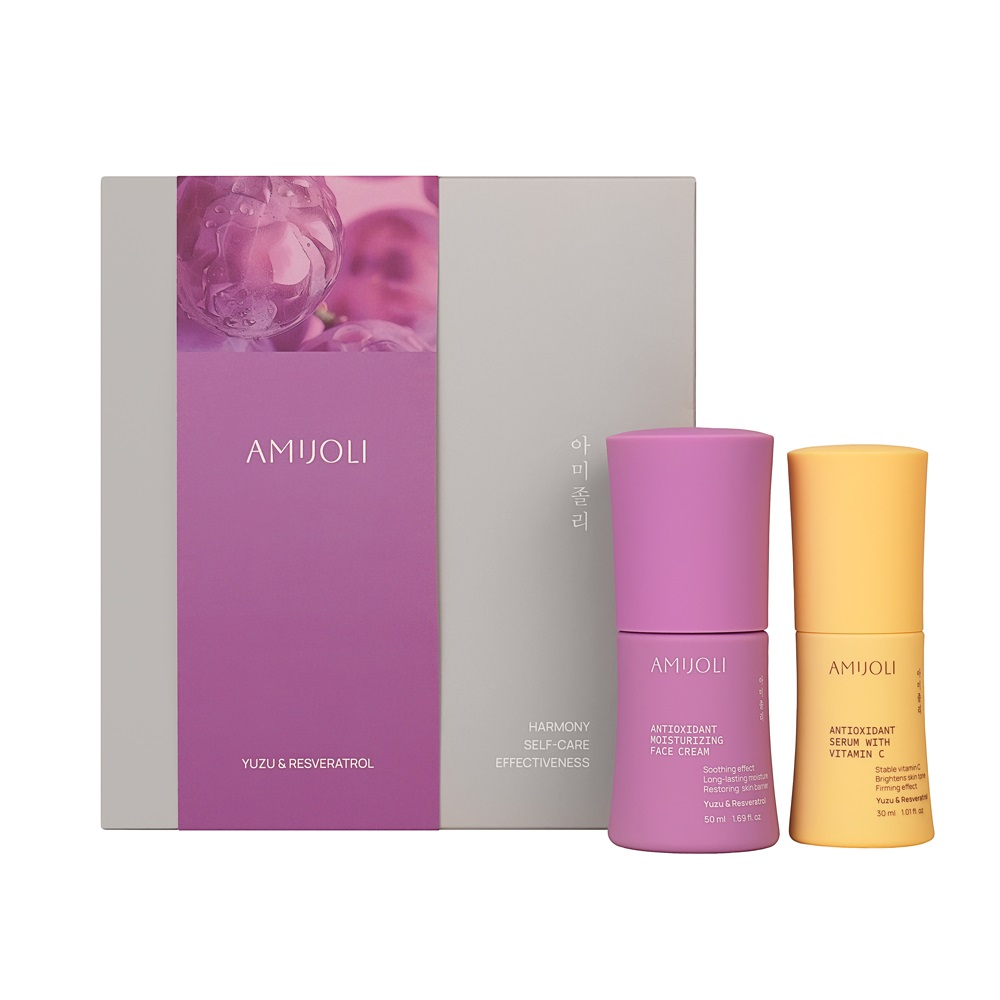 AMIJOLI Yuzu&Resveratrol Antioxidant Набор: сыворотка для лица, крем для лица 30ml+50ml