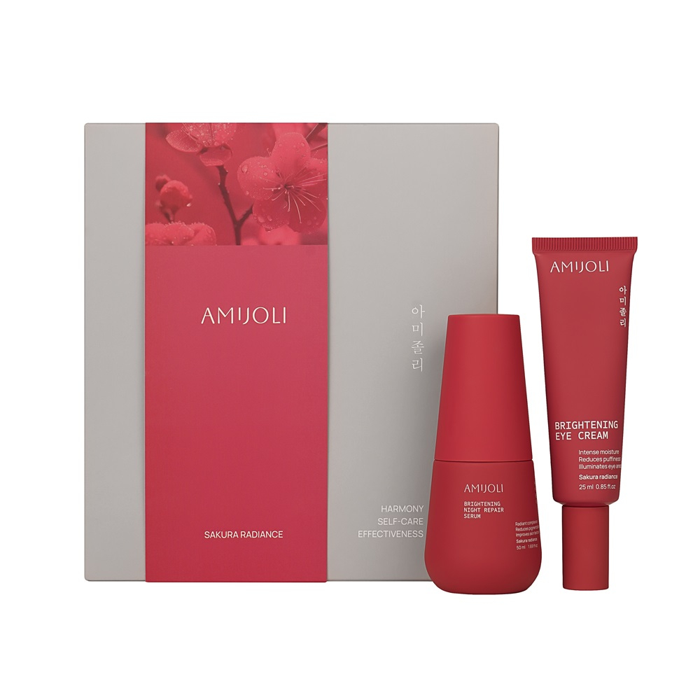 AMIJOLI Sakura Radiance Набор: Ночная сыворотка для лица, Крем для глаз 50ml+25ml
