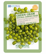 Тканевая маска с экстрактом бобов FoodaHolic Мунг Green Gram Natural Essence 3D Mask 23g
