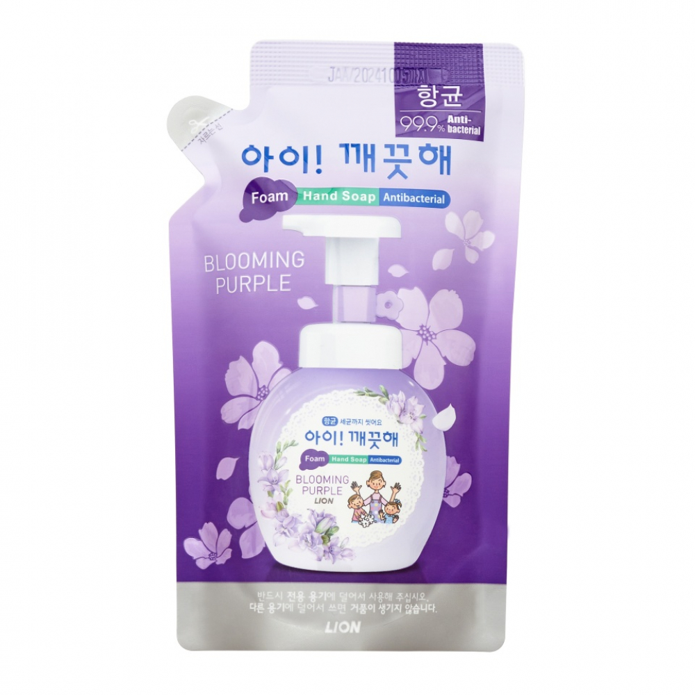 Жидкое пенное мыло для рук с ароматом фиалки Lion Ai kekute Foam handsoap blooming purple 200ml