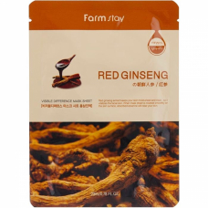 Омолаживающая тканевая маска для лица с женьшенем FarmStay Visible Difference Mask Sheet Red Ginseng 23ml