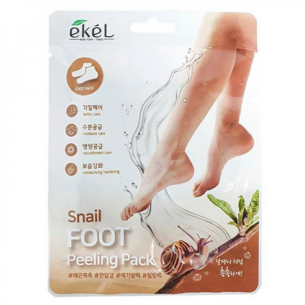 Пилинг-носочки с муцином улитки Ekel Snail FOOT Peeling Pack 40g