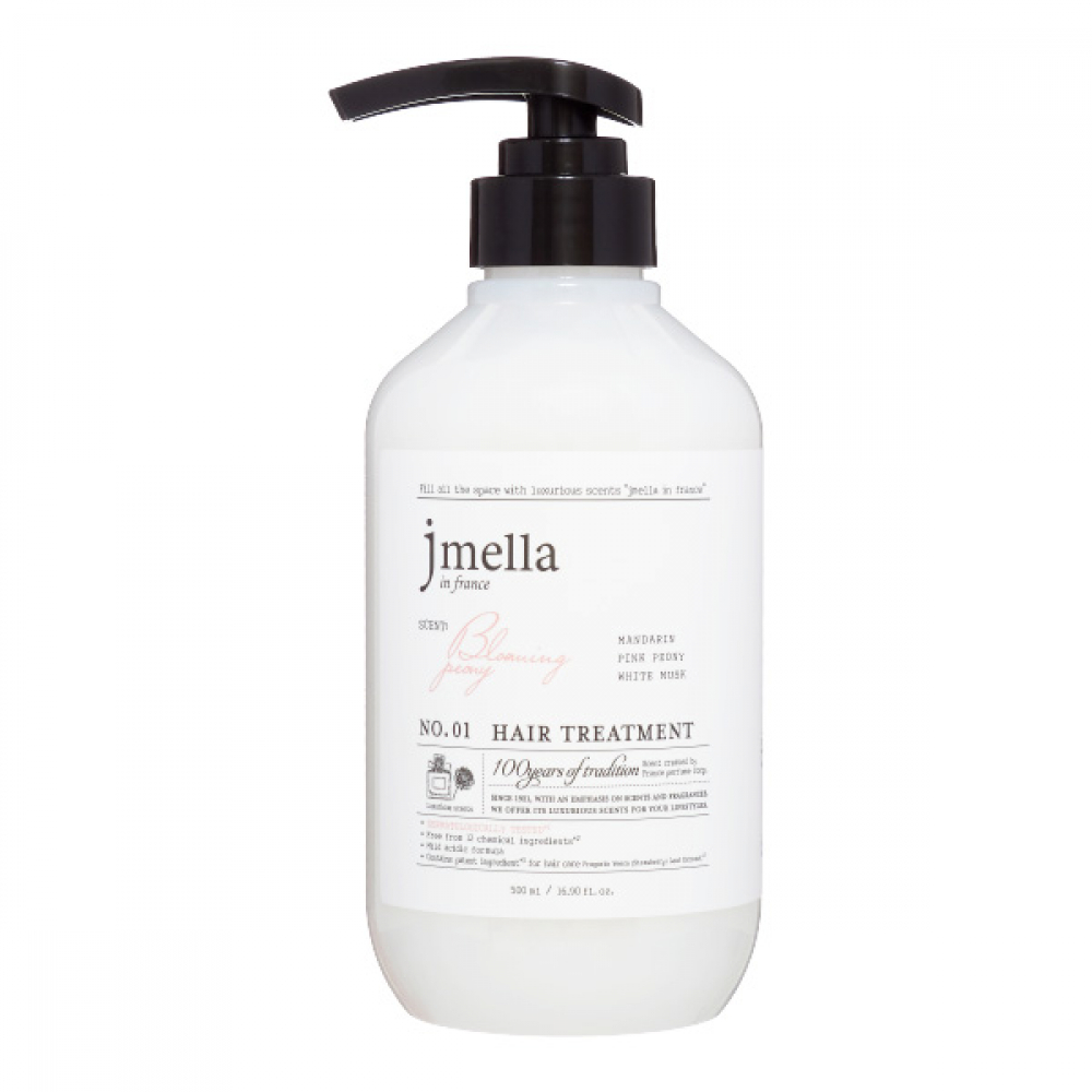 Jmella In France Blooming Peony Hair Treatment Маска для волос Мандарин, розовый пион, белый мускус