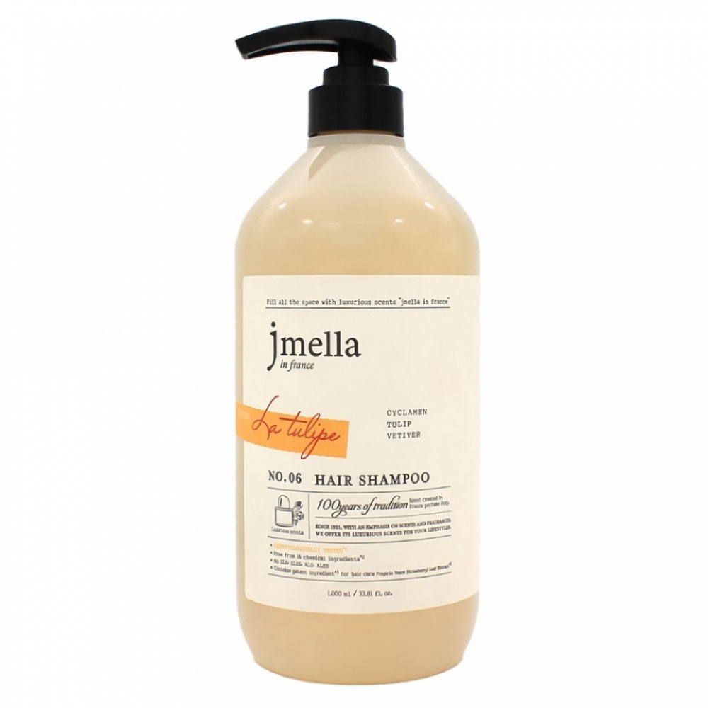 JMELLA IN FRANCE LA TULIPE HAIR SHAMPOO Шампунь для волос "Тюльпан, альпийская фиалка, ветивер"