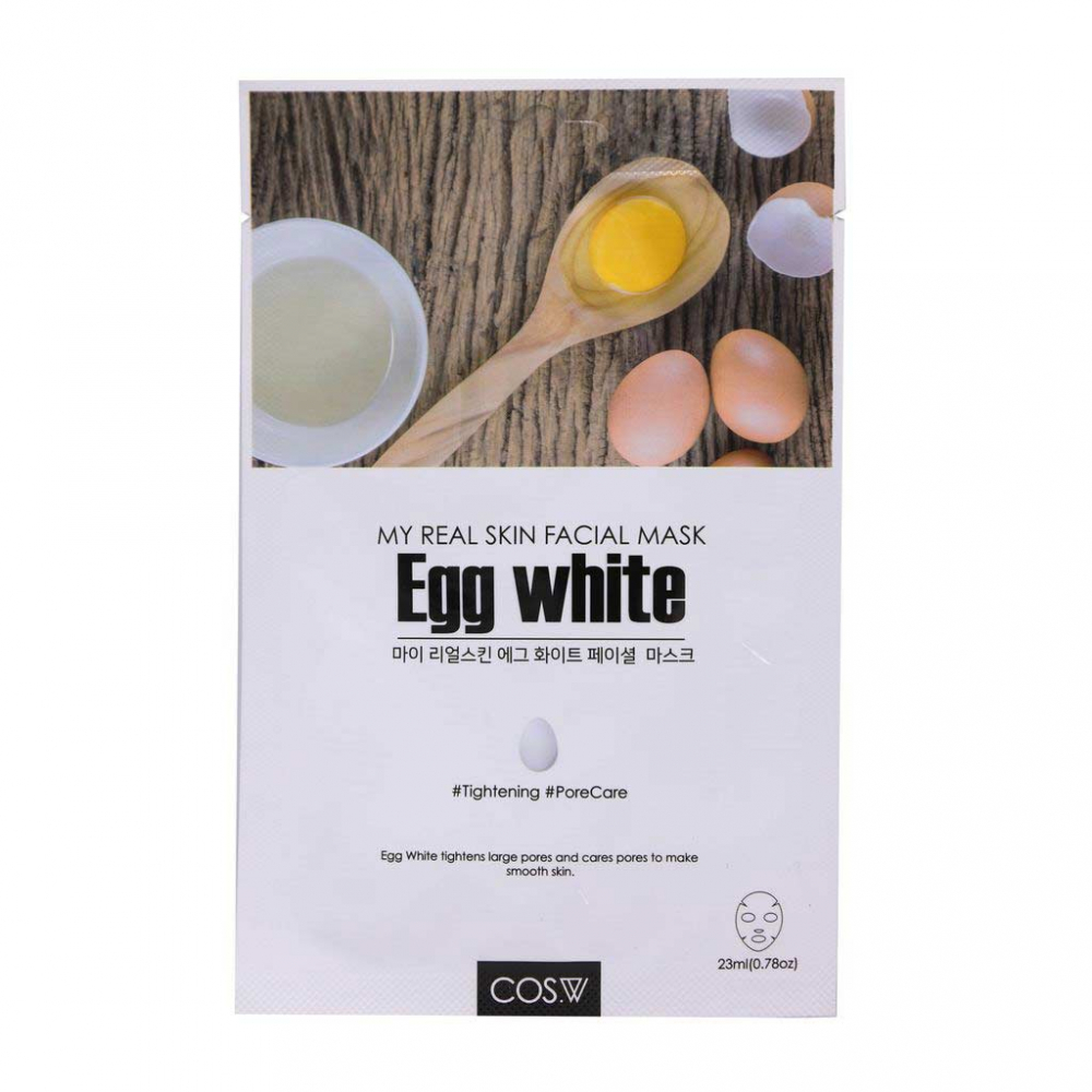 Тканевая маска с яичным экстрактом COS.W My Real Skin Egg White Facial Mask 23ml