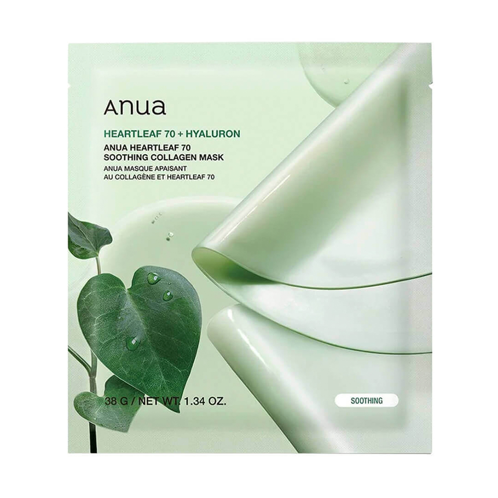 ANUA Heartleaf 70 Soothing Collagen Mask Маска гидрогелевая успокаивающая с экстрактом хауттюйнии 1pcs