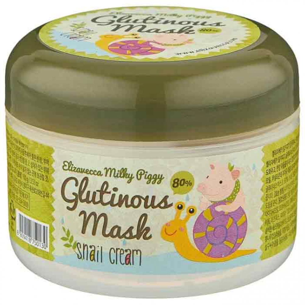 Крем-маска с муцином улитки Elizavecca Milky Piggy Glutinous 80% Mask Snail Cream 100ml