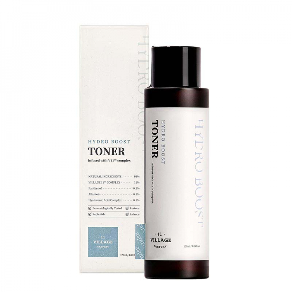 Village 11 Factory Hydro Boost Toner Увлажняющий тонер для лица с пантенолом, алантоином и гиалуроновой кислотой 120ml