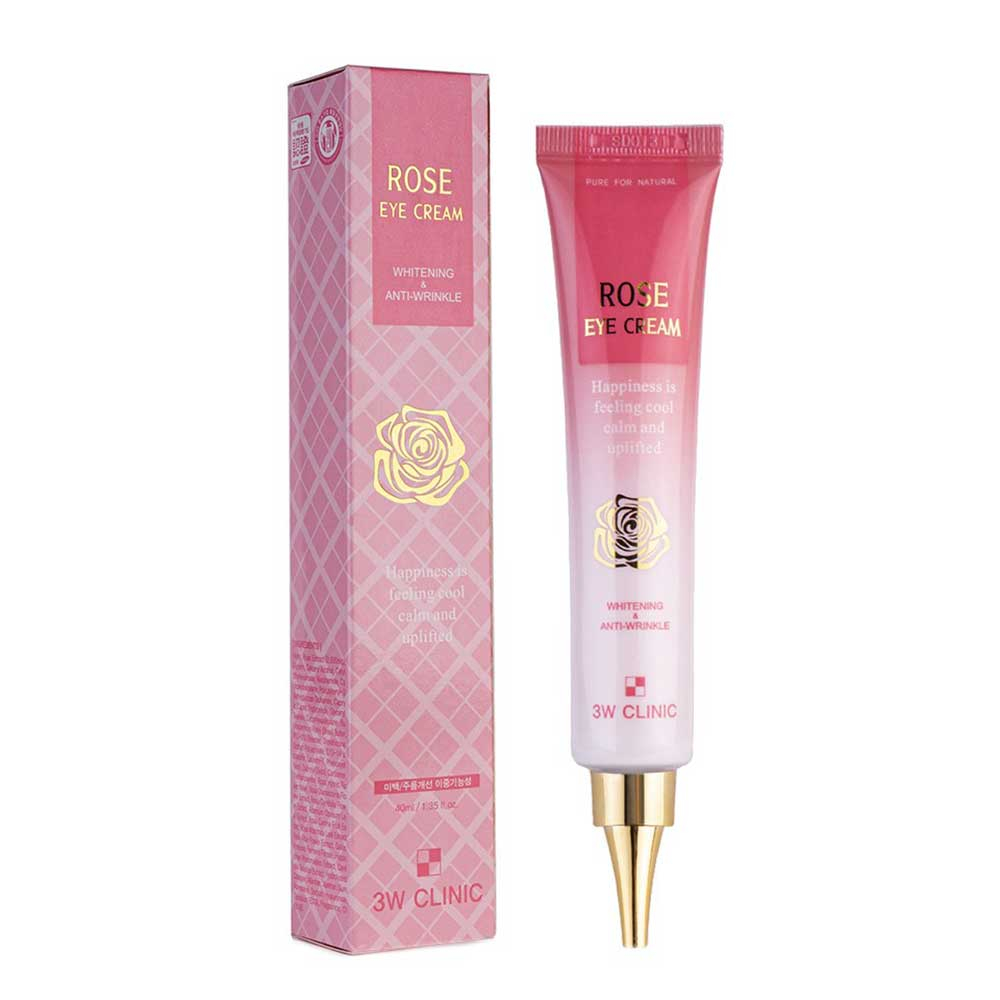 Крем для век с экстрактом розы 3W Clinic Rose Eye Cream Whitening and Anti-Wrincle 40ml