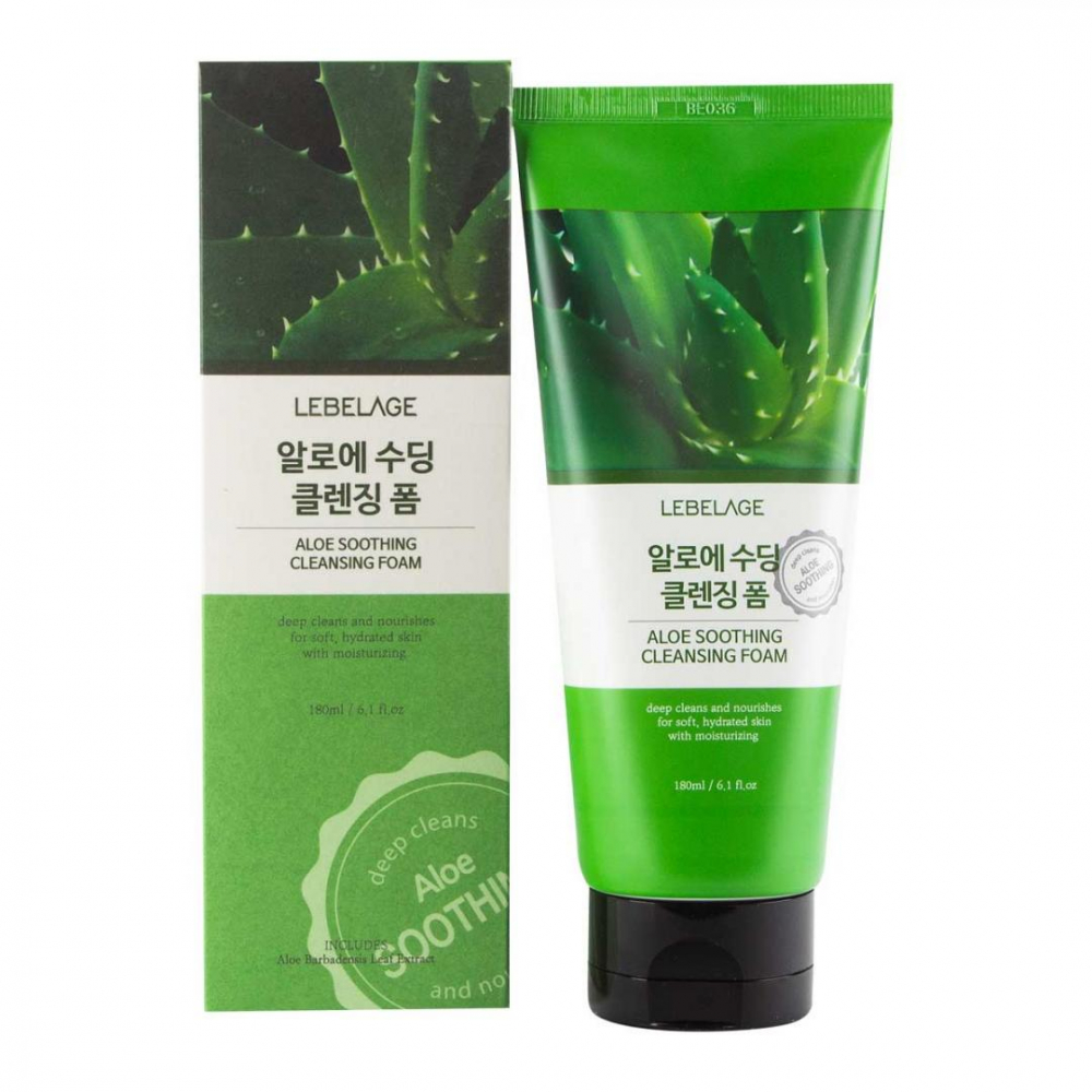 Пенка очищающая с экстрактом алоэ Lebelage Aloe Cleansing Foam 180ml