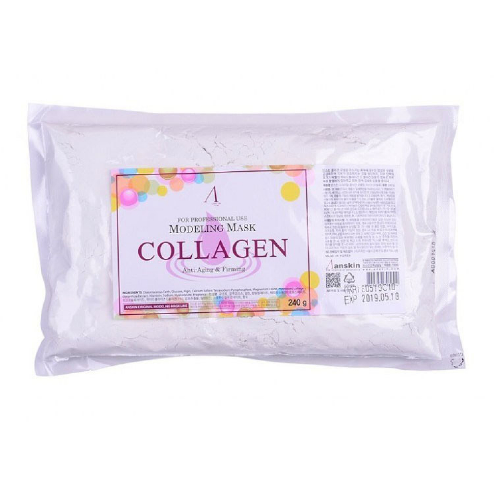 Альгинатная маска с коллагеном укрепляющая (пакет) Anskin Original Collagen Modeling Mask 240g