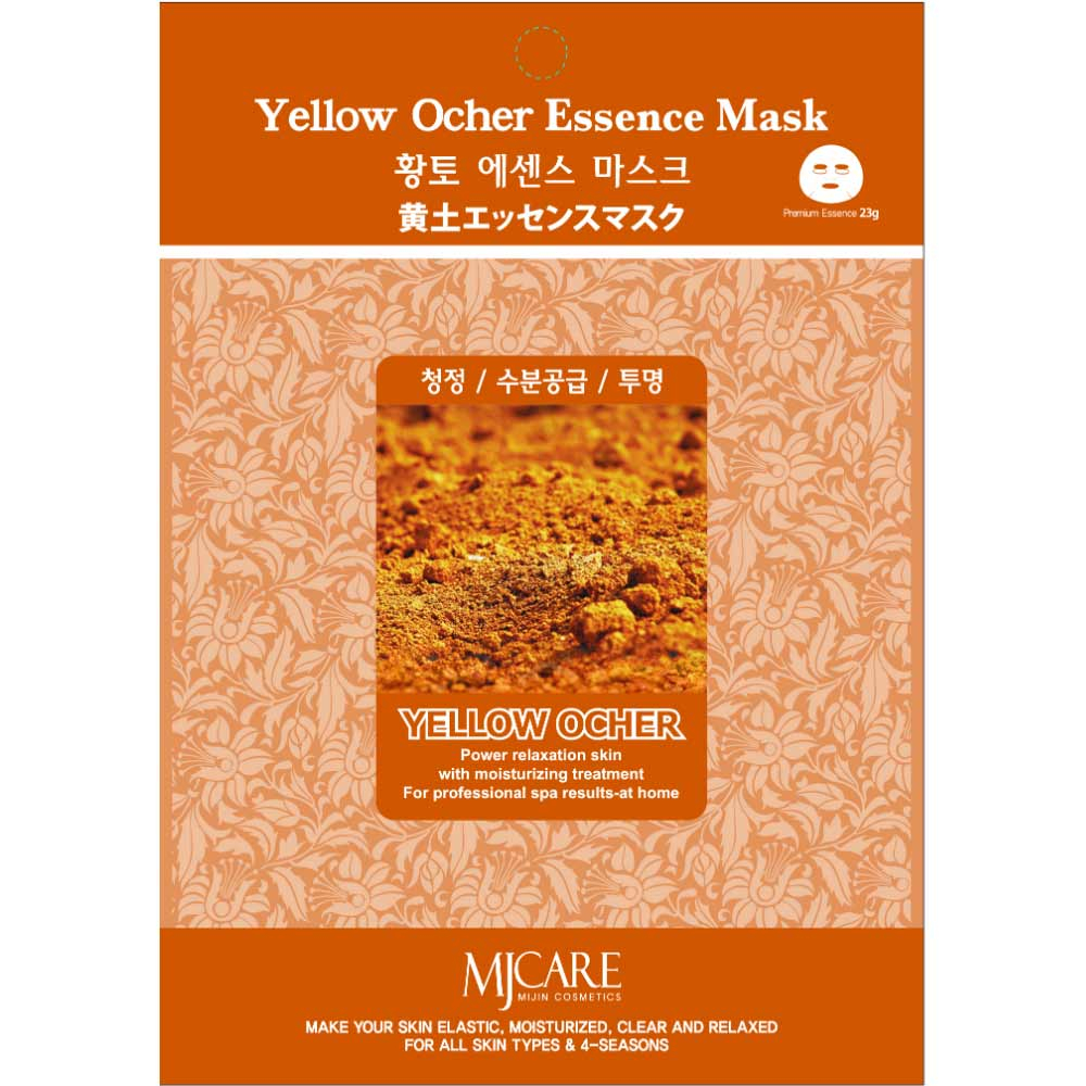Тканевая маска для лица с экстрактом жёлтой охры Mijin MJ Care Охра Yellow Ocher Essence Mask 23g