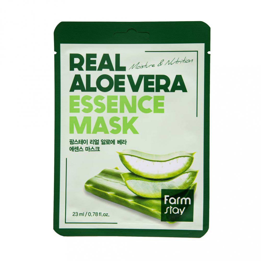 Тканевая маска для лица с экстрактом алоэ FarmStay Aloe Vera Essence Mask 23ml