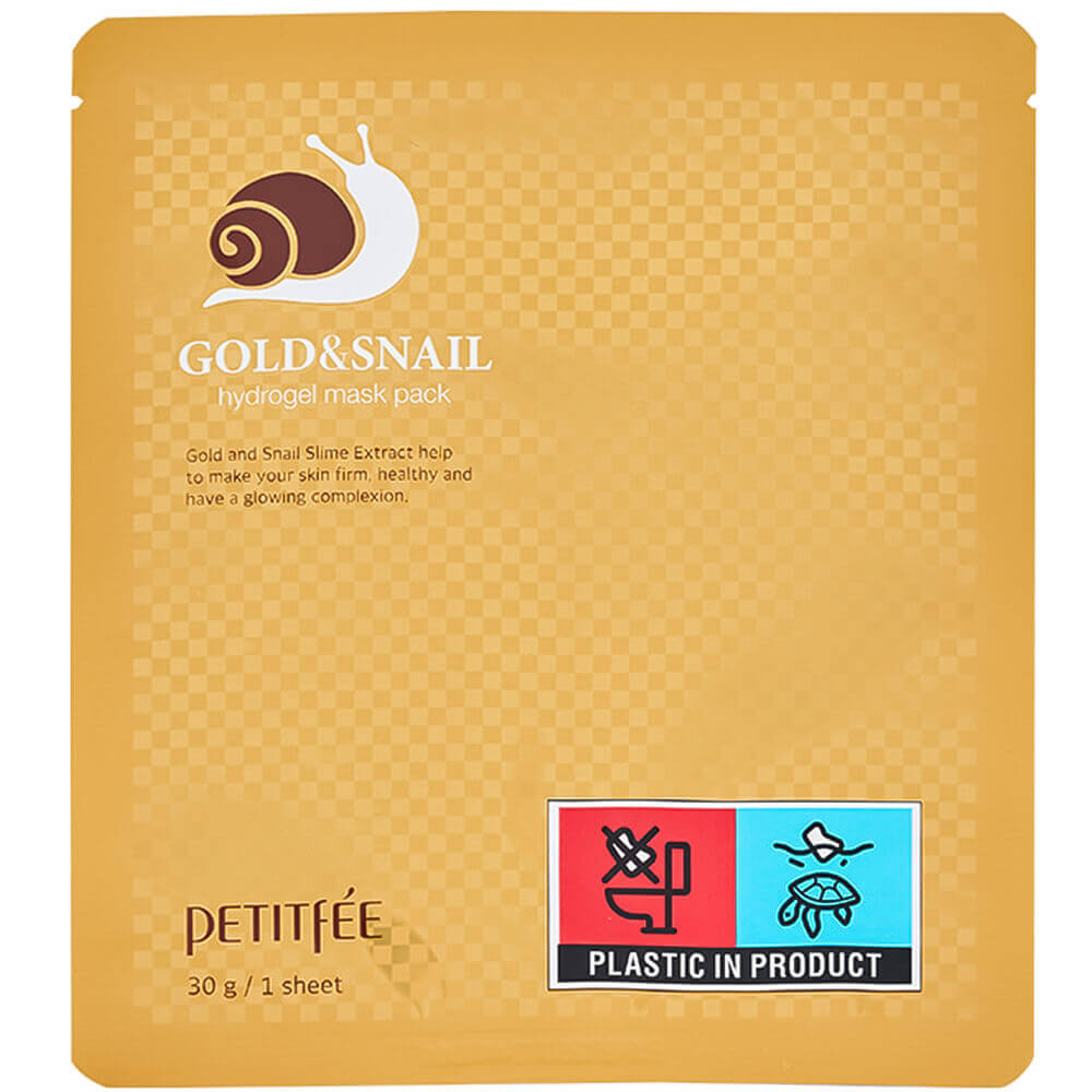PETITFEE Gold & Snail Hydrogel Mask Pack Маска гидрогелевая для лица с муцином улитки 30g