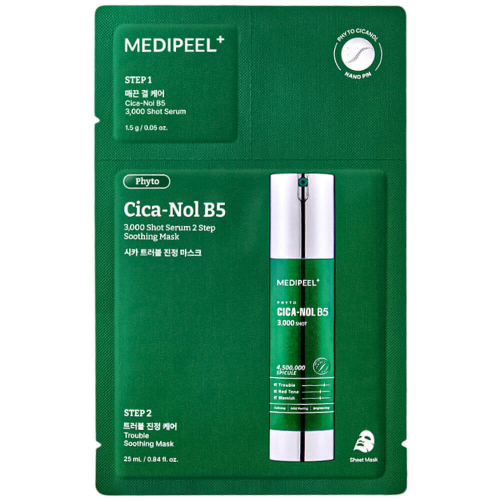 MEDIPEEL⁺ Phyto Cica-Nol 3000 Shot Serum 2 Step Mask Двухступенчатая маска 25ml