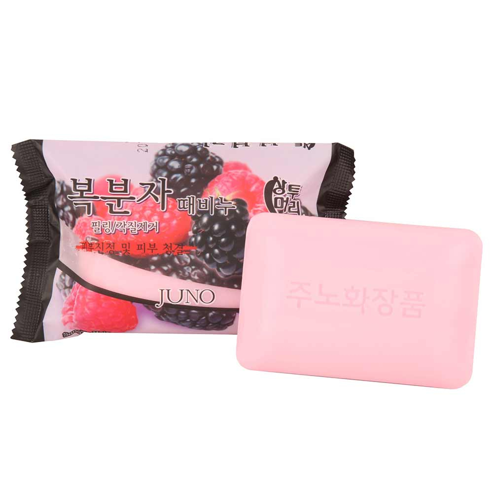 Мыло с отшелушивающим эффектом с экстрактом малины Juno Rubus Coreanus Peeling Soap 150g