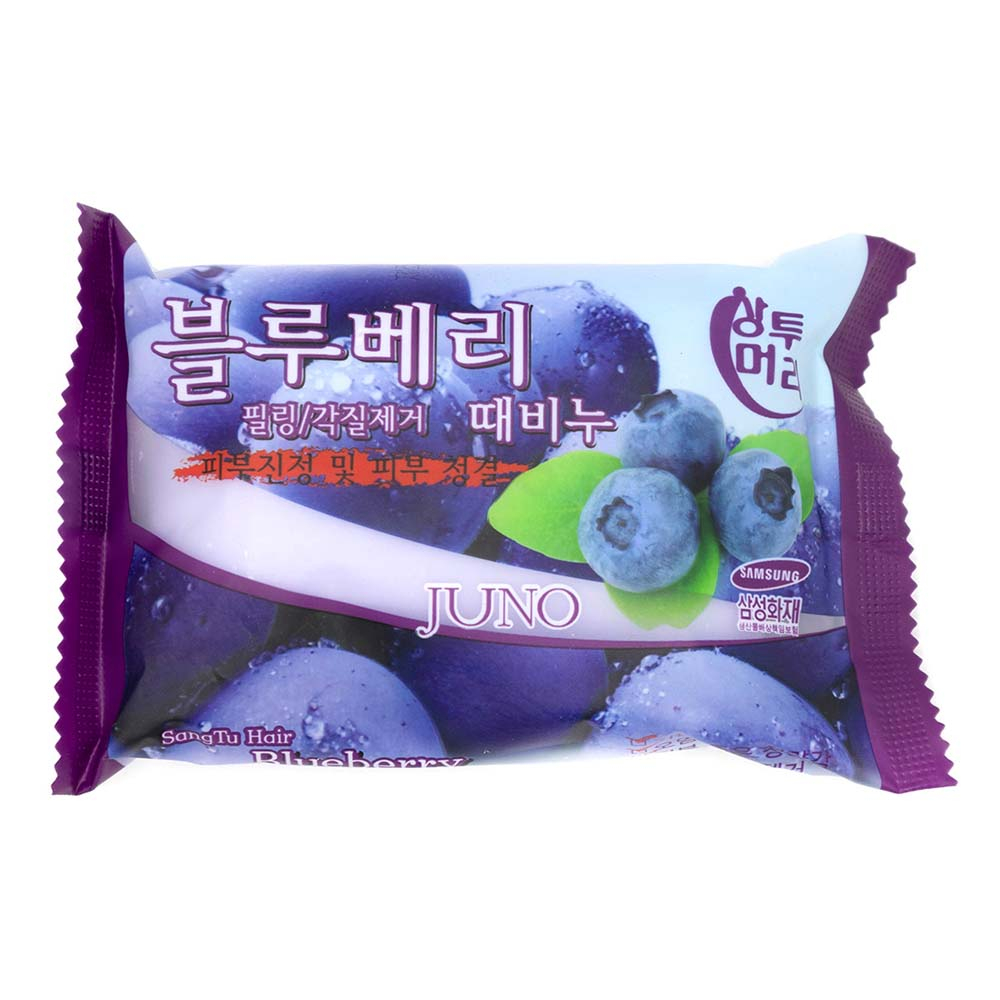 Мыло с отшелушивающим эффектом с черникой Juno  Blueberry Peeling Soap 150g