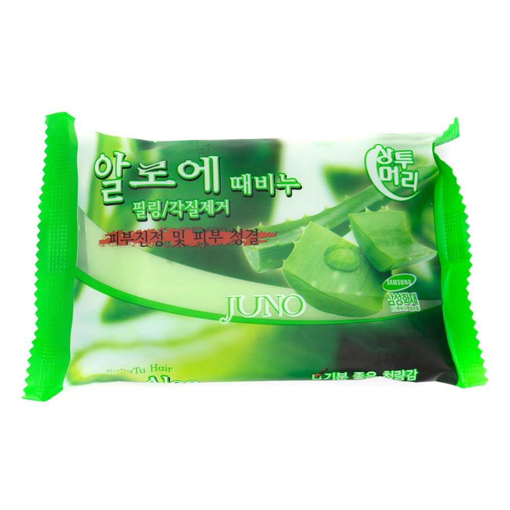 Мыло с отшелушивающим эффектом с алоэ Juno Aloe Peeling Soap 150g