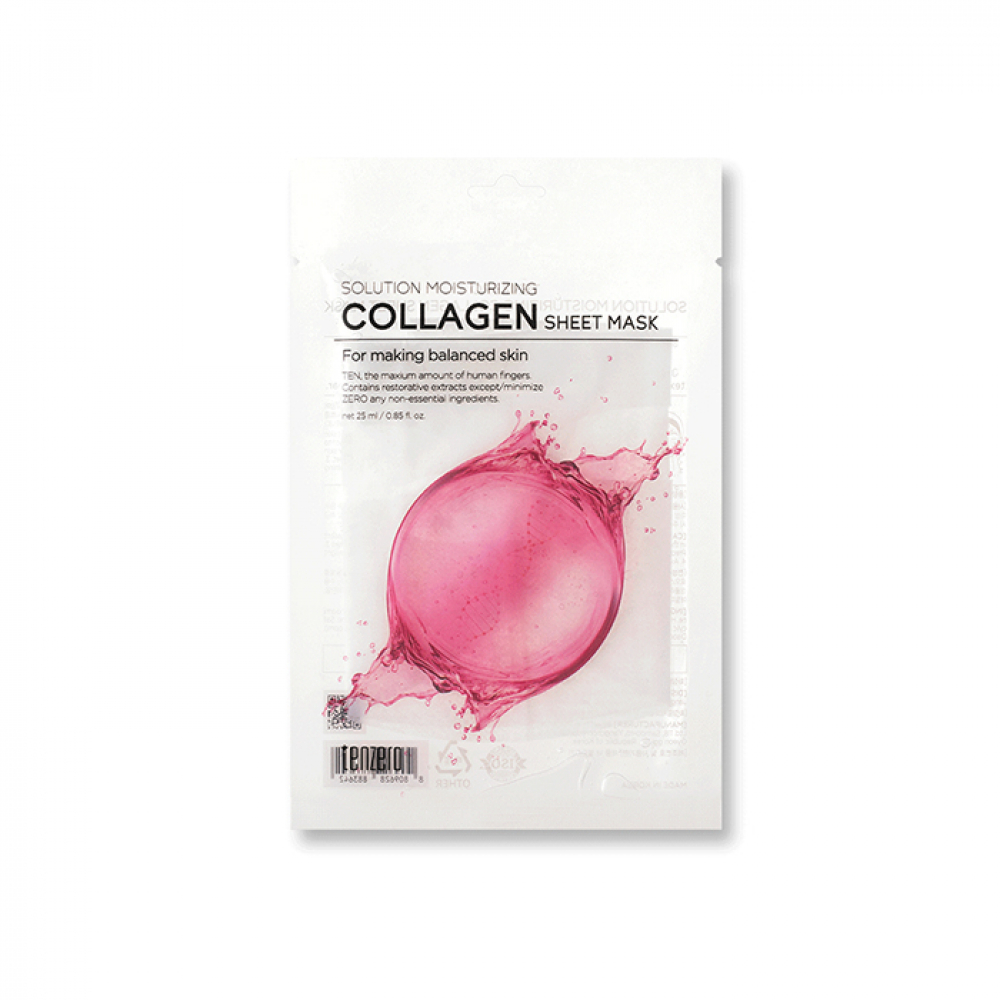Увлажняющая тканевая маска для лица с коллагеном Tenzero Solution Moisturizing Collagen Sheet Mask 25ml