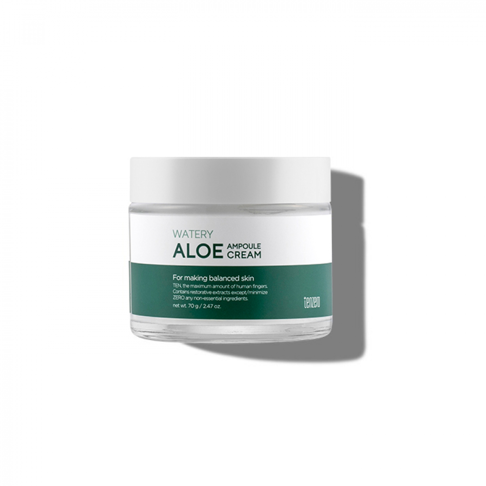 Увлажняющий ампульный крем для лица с экстрактом алоэ Tenzero Watery Aloe Ampoule Cream 2X 70g
