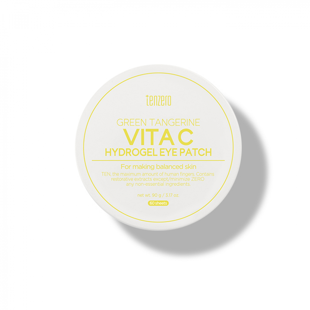 Гидрогелевые патчи под глаза с экстрактом зелёного мандарина Tenzero Green Tangerine Vita C Hydrogel Eye Patch 90g
