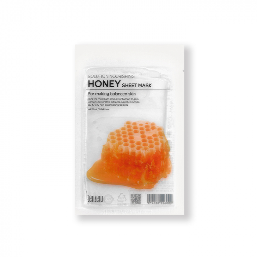 Питательная тканевая маска для лица с мёдом Tenzero Solution Nourishing Honey Sheet Mask 25ml