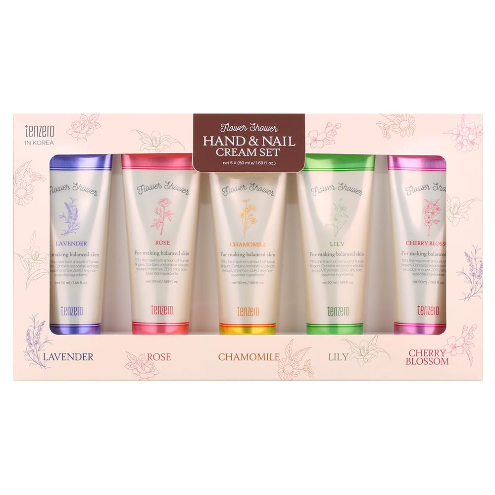 Набор: Крем для рук и ногтей Tenzero Flower Shower Hand Nail Cream 5 Set 50ml x 5pcs