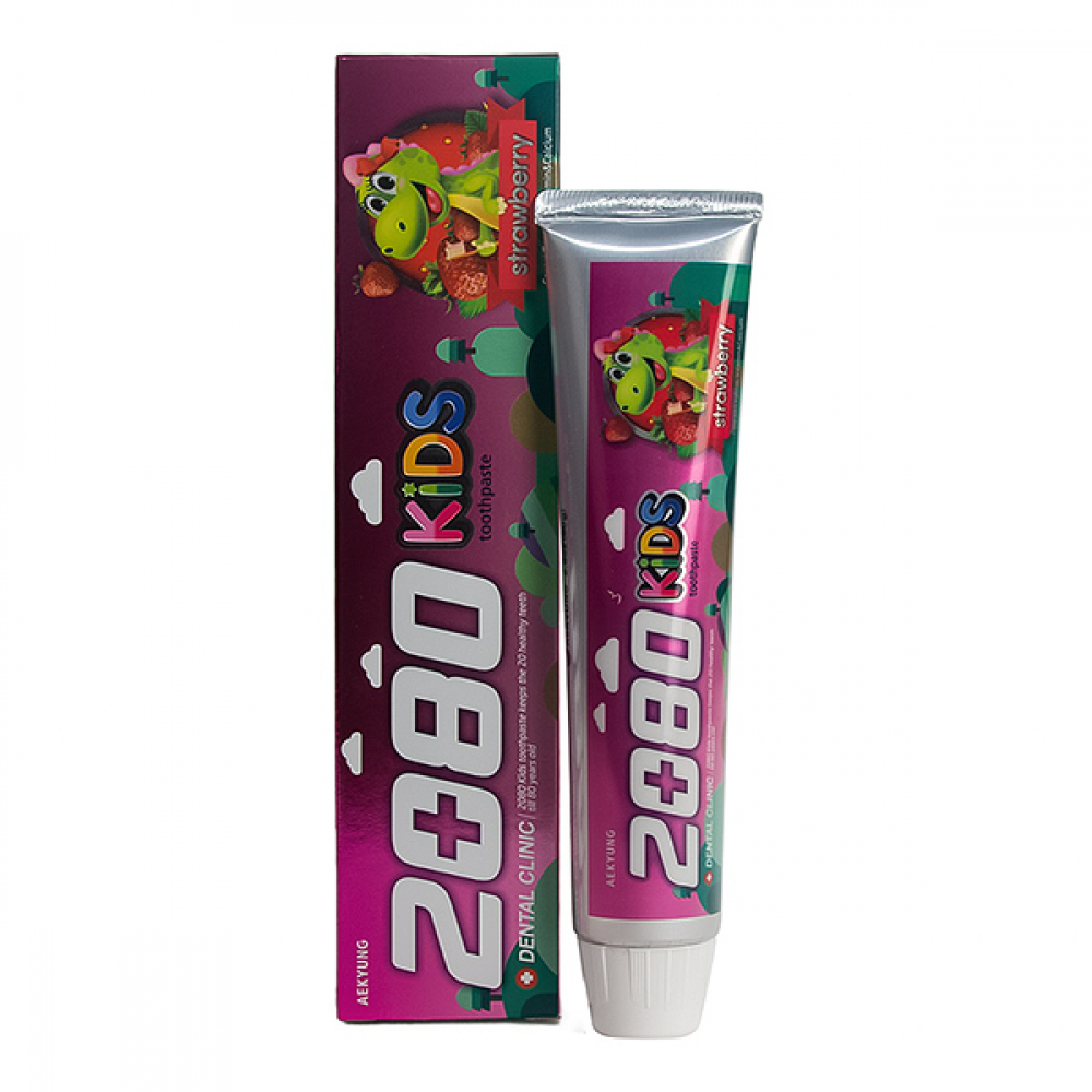 Детская зубная паста клубничная Aekyung Dental Clinic 2080 Kids Strawberry Toothpaste 80g