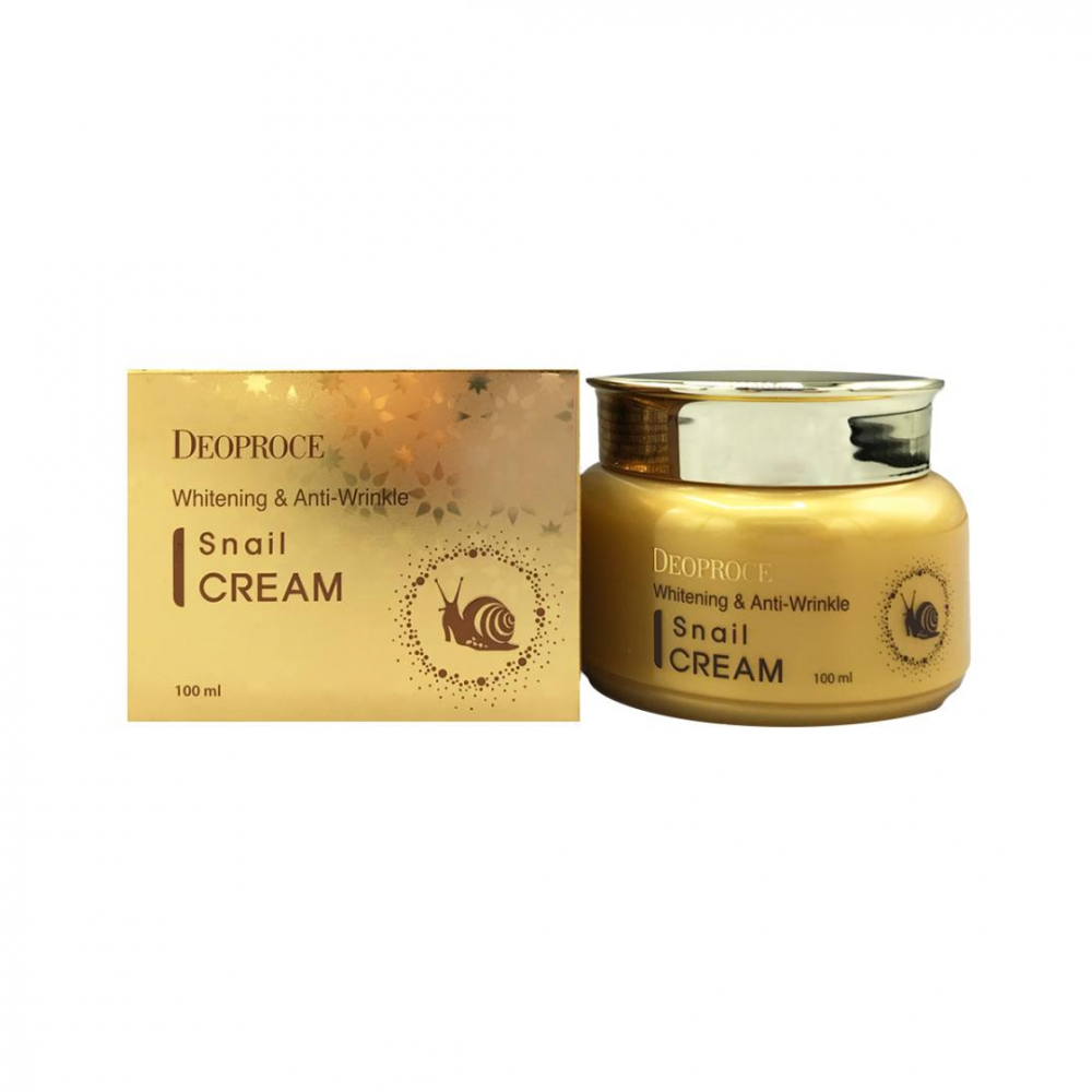 Крем для лица с экстрактом улитки отбеливающий  Deoproce Whitening and Anti-Wrinkle Snail Cream 100ml