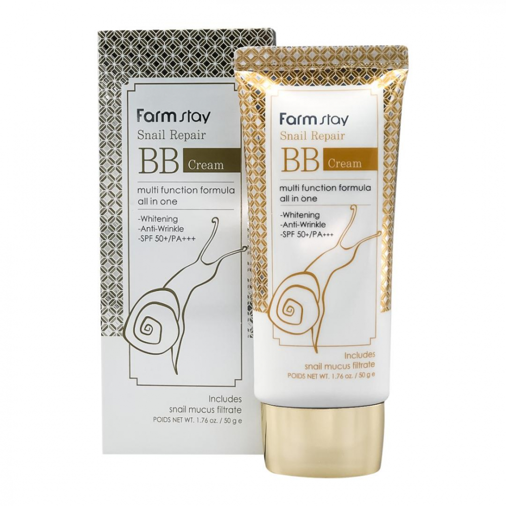Восстанавливающий ББ-крем с улиточным муцином FarmStay Snail Repair BB Cream SPF50+/PA+++ 50g