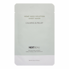 NEXTBEAU Hemp Seed Solution Sheet Mask Calming &amp; Relief Успокаивающая тканевая маска с маслом семян конопли 22мл
