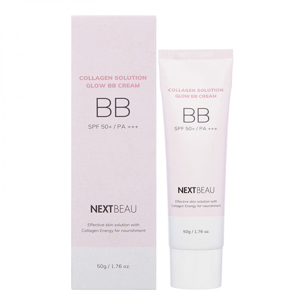 NEXTBEAU Collagen Solution Glow BB Cream SPF 50+ / PA+++ 02 Natural Beige Омолаживающий ББ крем с гидролизованным коллагеном 02 Натуральный бежевый 50