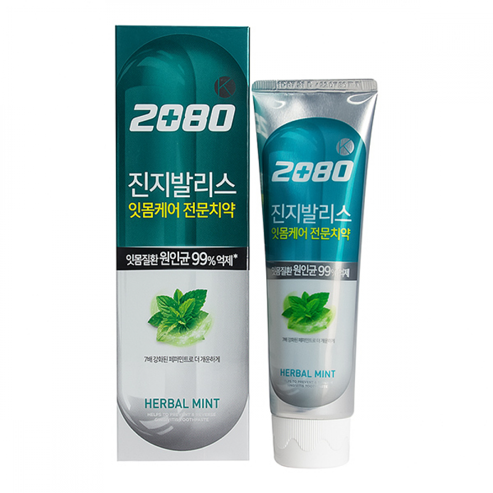 Зубная паста голубая Гинкго билоба Dental Clinic 2080 Toothpaste Herbal Mint 120g